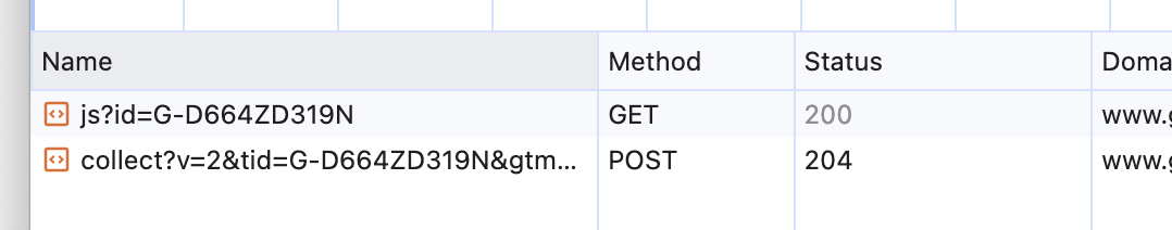 Network requests in page