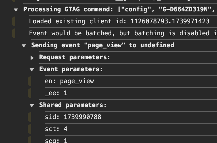 GA Debugger console